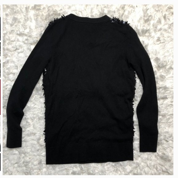 kate spade madison avenue Black Baguette Sequin sweater top size xs nwot - Picture 7 of 10